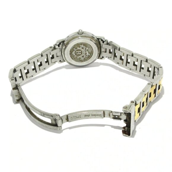 Auth HERMES Clipper CL4.220 1****** Silver Gold Women's Wrist Watch - Picture 5 of 12